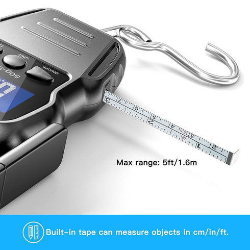 Luggage Scale, 110lb/50kg Luggage Weight Scale with Backlit LCD Display, Digital Fish Scale with Measuring Tape Portable Hanging Scale Suitcase Sc...