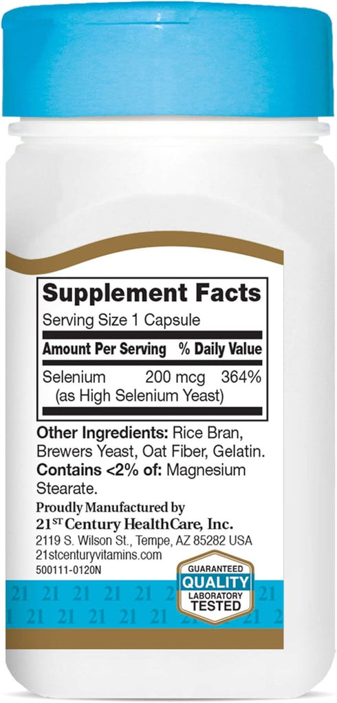 21st Century Selenium 200 Mcg Capsules, 60 Count (Pack of 2)...