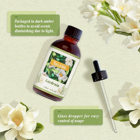 SALKING Gardenia Essential Oil, 120ml (4 Fl Oz) Premium Fragrance Oils for Diffuser, Candle Scents for Candle Making, Soap Making Supplies, Diffus...