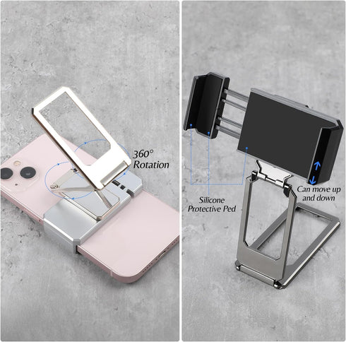 2PCS Upgraded Back Clip Type Metal Phone Holder, Foldable, 360° Rotation, Compatible with All Phones, Portable, Fashionable Desktop Accessory......