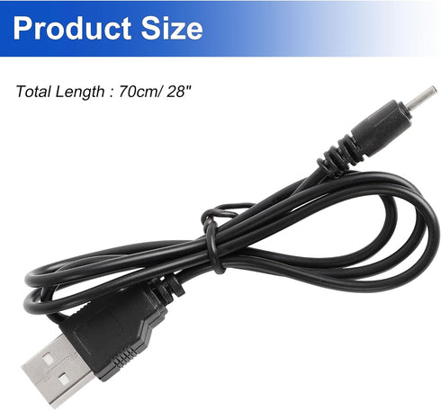 uxcell USB Replacement Charger Cable, Fast Charging Cord DC 2mm Small Pin, Flexible Plug Barrel Connector 70cm Portable Cable for Nokia N78 N79 52...