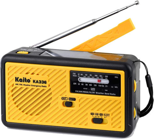 Kaito Voyager ECO Emergency Radio KA336 AM/FM NOAA Weather Alert 5-Way Powered Solar Crank Radio Receiver with LED Flashlight and USB Mobile Phone...