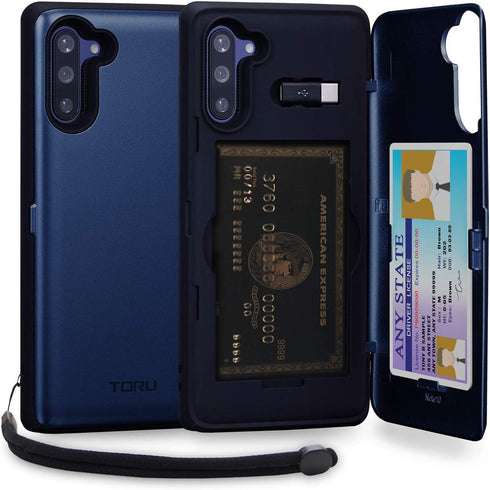 TORU CX PRO Case for Galaxy Note 10, with Card Holder | Slim Protective Cover with Hidden Credit Cards Wallet Flip Slot Compartment Kickstand | In...
