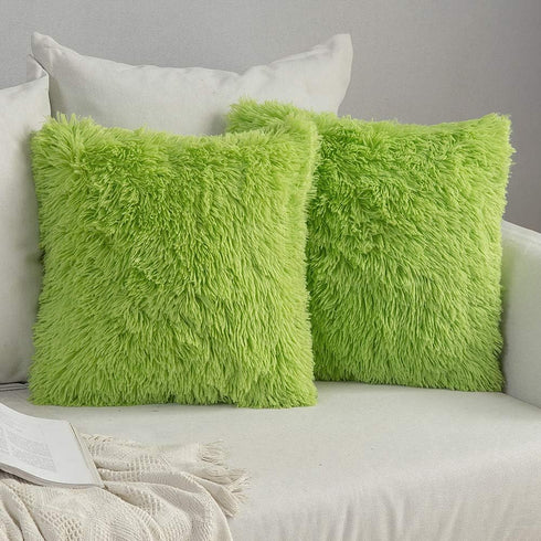 MIULEE Pack of 2 Luxury Faux Fur Throw Pillow Cover Deluxe Winter Decorative Plush Pillow Case Cushion Cover Shell for Sofa Bedroom Car Spring 18x...