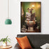 FireDeer Funny Bathroom Canvas Wall Art Dog Animal Reading the Newspaper On Toilet Poster Humor Painting Canvas Prints Modern Aesthetic Picture Fa...