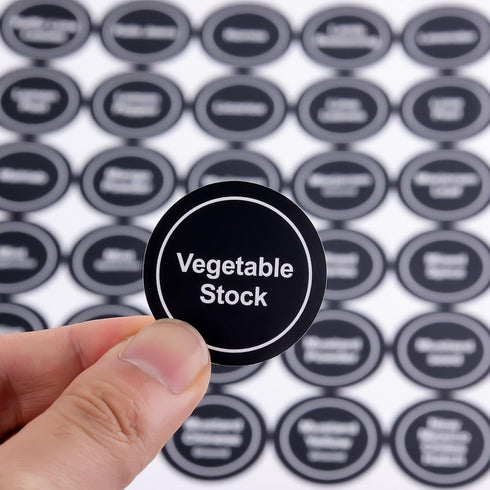 SAVITA 432pcs 3.5cm Spice Labels Stickers, Round Preprinted Spice Labels Waterproof Spice Jar Label Spice Labels Spice Containers Labels Seasoning...