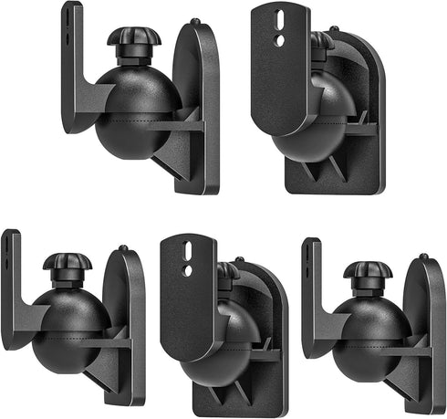 WALI Speaker Wall Mounts, Bookshelf Speaker Wall Mount Brackets, Surround Sound Speaker Mounts, Hold up to 7.7 lbs, (SWM602), 5 Pack, Black...
