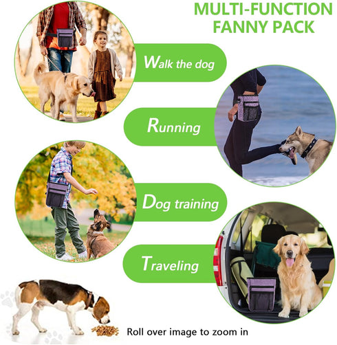 Dog Treat Pouches for Pet Training with Magnetic Closure Treat Pouches for Pet Training,Large Dog Treat Training Pouch and Dog Clicker,Training Tr...