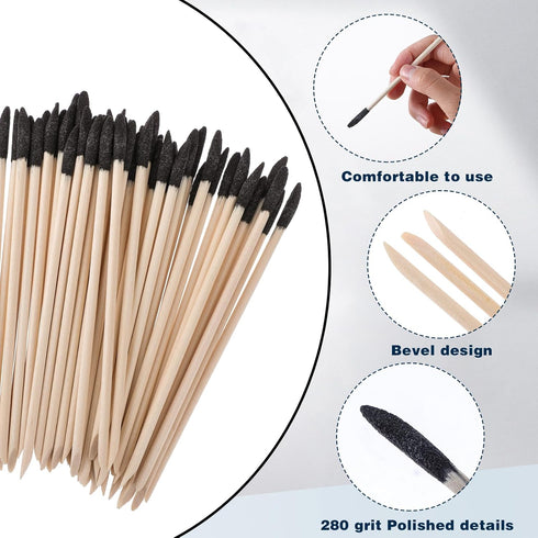 50 PCS Sanding Sticks for Woodworking, 280 Grit, 5.52 X 0.2inch Detail Sanding Tools Sanding Sticks for Wood Sanding Sticks Matchsticks Sanding Tw...