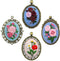 ZuoAnLF 4 Pieces Silk Embroidery Pendant Kit for Beginner,Embroidery Stitching Necklace,Embroidery Kit for Necklace & Earrings & Hand Sewing Jewel...