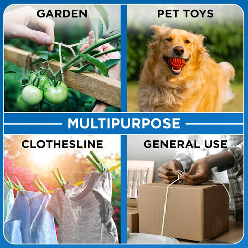 TECEUM Cotton Rope 3/16” (5 mm) – 50 FT – Strong All-Purpose Braided Rope – Natural Cotton – for Crafting, ?amping, Clothes Line, DIY, Indoor & Ou...