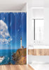 Ambesonne Lighthouse Stall Shower Curtain, California City Pigeon Point Lighthouse in Cabrillo Coastal Image Print, Fabric Bathroom Decor Set with...