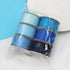 Double Face Blue Satin Ribbon for Gift Wrapping Wedding Gift Ribbon Baby Shower Boy 6 Colors Satin Ribbon 1" X 5 Yard Each Total 30 Yds Per Packag...