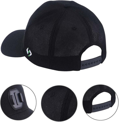 Smatree Baseball Hat Mount Mesh Cap Compatible with G*pro 12/11/10/9/8/7/6/5/ 5 Session/4/3+/3/2/1/DJI OSMO Action Cameras, Wool Material (L 58-60...