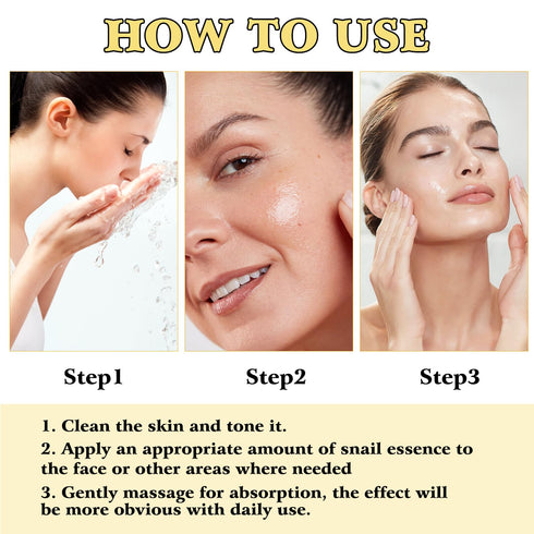 2Pcs Snail Mucin 96% Power Repairing Essence, Snail Mucin Serum,Power Repairing Essence, Hydrating Serum for Face with Snail Secretion Filtrate, I...