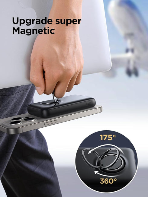 JOYROOM Magnetic Portable Charger 10000mAh Power Bank with Ring Holder, N52 Stronger Magnetic 20W PD Fast Charging Battery Pack Compatible with iP...