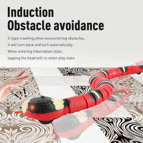 Smart Sensing Snake Toy,Interactive Toys Snake for Kids, Cats&Dog Kitten Toys USB Rechargeable Electric Simulation Slithering Serpent Realistic Sn...