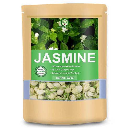 Natural Jasmine Flower Tea, 100% Dried Premium Jasmine Buds Herb Tea (Jasmine Flower, 2.0 oz)...