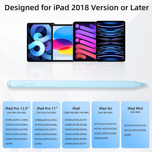 Stylus Pen for iPad, with tilt-Pressure Sensitivity and Multi-Point Anti-False-Touch Function. 20-Minute Fast Charging for 2018-2023 iPad/Mini/Pro...