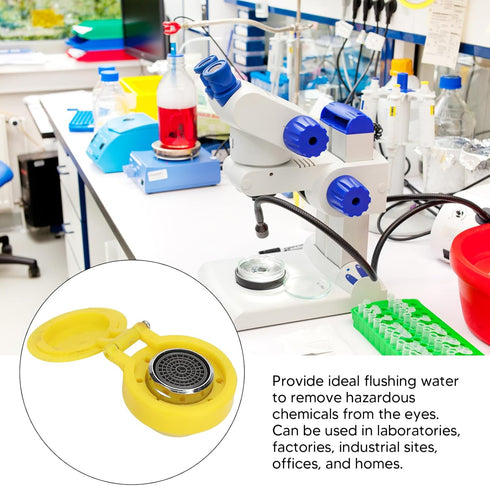 Yellow Eye Wash Spray Head, Premium Materials 304 Stainless Steel and ABS Materials, Portable Eye Washer, Compact Size and Lightweight Eyewash, fo...