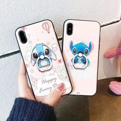 ZOSTLAND Cute Blue Nani Alien ET Phone Ring Grip Universal 360° Adjustable Holder Car Desk Hook Stand Stent Mount Kickstand Compatible with iPhone...