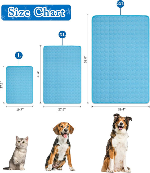 SOMOYA Dogs Self Cooling Mat Pet Cool Pads Blanket Hot Weather Sleeping Kennel Mat,Washable Ice Silk Sleep Mat Pad Non-Toxic Breathable for Large ...