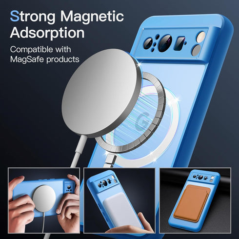 JETech Magnetic Case for Google Pixel 8 Pro 6.7-Inch 2023, Compatible with MagSafe, Translucent Matte Back Shockproof Phone Cover (Bay)......