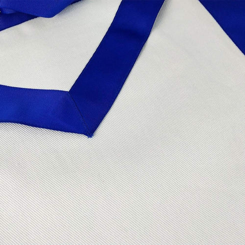 Masonic Master Mason Blue Lodge Apron White Cloth Blue Grosgrain Ribbon Border...