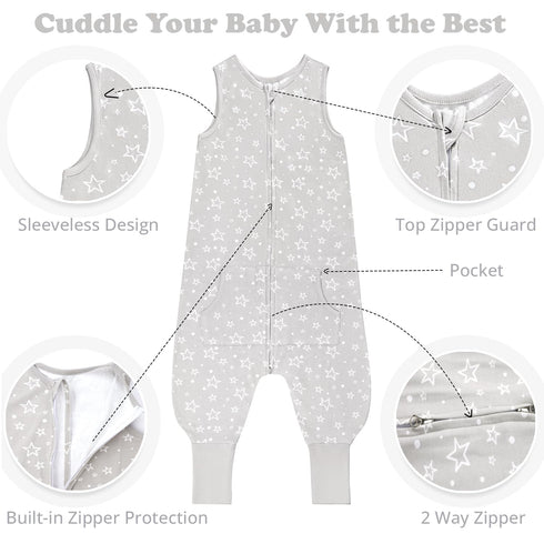 Baby Sleep Sack 3t-4t, 0.5 TOG Sleep Sack Baby Wearable Blanket, Toddler Baby Sleep Sack with Feet, Sleep Sacks for Baby Boys or Girls, Stars...