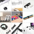 Cord Management Organizer Kit 4 Cable Sleeve split with 41Self Adhesive Cable Clips Holder, 10pcs and 2 Roll Self Adhesive tie and 100 Fastening C...