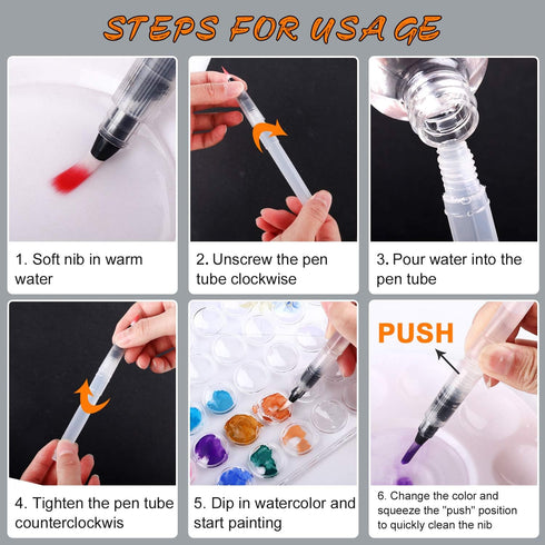 36 Colors Watercolor Paint Set, AROIC Watercolor Pan Set with 10 Nylon Brushes and 6 Refillable Water Brushes. Perfect for Adults, Children and Be...