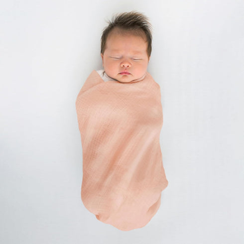 SwaddleDesigns Cotton Muslin Swaddle Blanket, Receiving Blanket for Baby Boys & Girls, Best Shower Gift, 46x46 inches, Peach Blush...