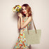 Straw Beach Bag for Women Large Straw Tote Bag with Zipper Summer Woven Bag Beach Travel Casual Straw Shoulder Bags...