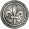 Bezelry 12 Pieces Fleur De LYS Domed Gray Silver Metal Shank Buttons 18mm (11/16 inch)...