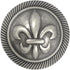 Bezelry 12 Pieces Fleur De LYS Domed Gray Silver Metal Shank Buttons 18mm (11/16 inch)...
