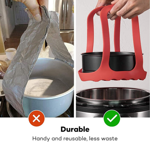 Goldlion Silicone Sling Lifter Accessories Compatible with Instant Pot 6 Qt and 8 Qt, Ninja Foodi 5 Qt / 6.5 Qt / 8 Qt and Other Brand Pressure Co...