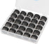 Simthread 25pcs Black Prewound Bobbin Thread Size A Class 15 (SA156) 60WT with Clear Storage Plastic Case Box 70D/2 for Brother Embroidery Thread ...