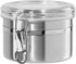 OGGI Stainless Steel Kitchen Canister 26 fl oz - Airtight Clamp Lid, Clear See-Thru Top - Ideal for Kitchen Storage, Food Storage, Pantry Storage....