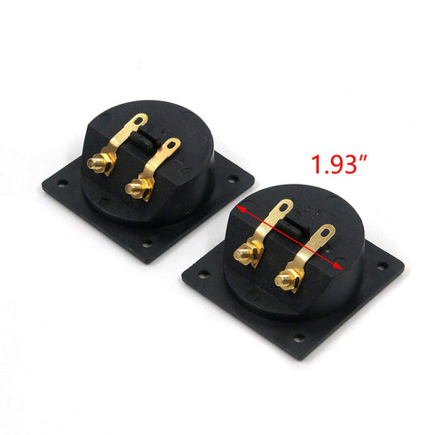 T Tulead Speaker Terminal Cup Wire Connector Cup Square Speaker Cup 2 Way Spring Loaded Jack Pack of 4 with Mounting Screws...