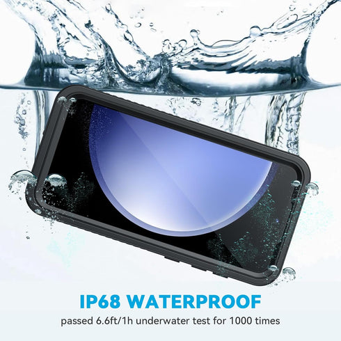 Lanhiem for Samsung Galaxy S23 FE Case, IP68 Waterproof Heavy Duty Protection Phone Cover for S23FE 5G 6.4 Inch Built-in Screen Protector, Black...