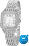 Halukakah Men's Diamond Watch - HORIZON - Iced Out 18K Real Gold/Rose Gold/Platinum White Gold Plated 33MM Width Square Dial Quartz Wristband 8",C...