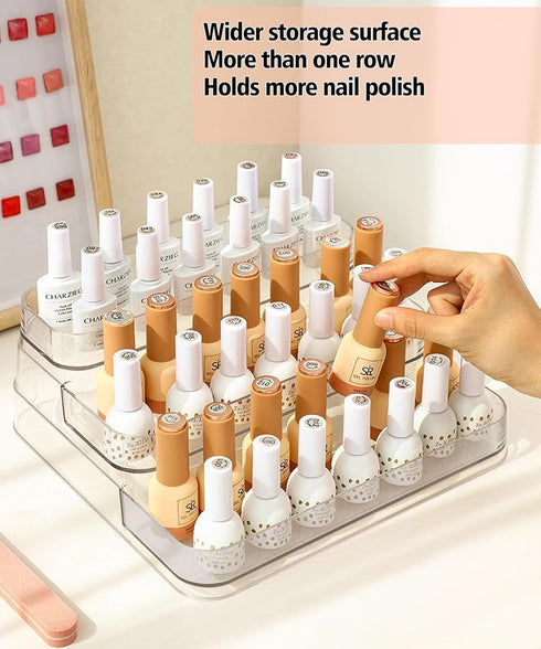 3 Tier 6 rows Nail Polish Organizer Acrylic Display Stand for Nail Polish Holder, Nail Art Supplies Storage Rack for Essential Oils,perfume,makeup...
