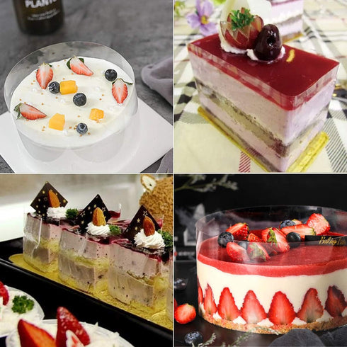 Cake Collars 4x 394inch, Mousse Cake Acetate Sheets for Cake Decorating, Chocolate Mousse Baking...