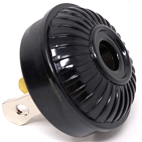 Black Mid-Century Embossed Lamp Plug, Antique Bakelite Electrical Plug...