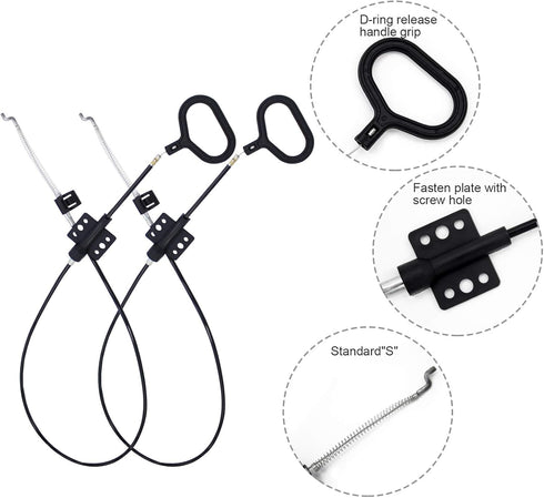 Nonley Sofa Recliner Cables, 2 Pack Couch Release Cables Recliner Replacement Parts D Ring Couch Recliner Pull Handle, Hook Exposed Cable with S T...