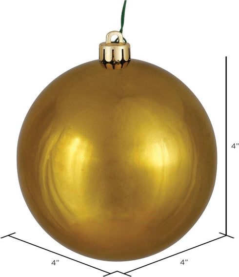 Vickerman 4" Olive Shiny Ball Ornament, 6 per Bag...