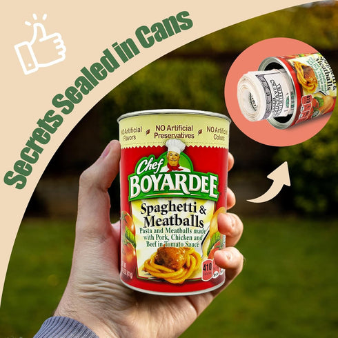 Fake Soup Can Diversion Safe - Keep Your Valuables Safe - Storage Home Security - Spaghetti and Meatballs...