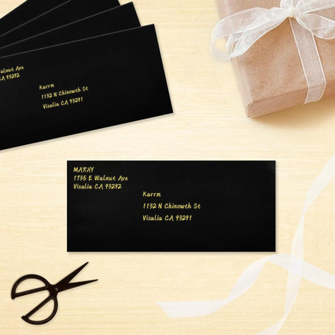 50 Pack #10 Business Envelopes, Black Standard Envelopes Self Seal, Letter Size Business Mailing Envelopes for Checks Letters Invoices Statements ...