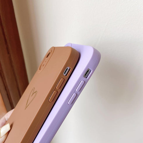 Qokey for iPhone XR Case(2018 6.1"), Side&Back Cute Plated Love Heart with Anti-Fall Lens Cameras Cover Protection Soft TPU Shockproof Anti-Finger...