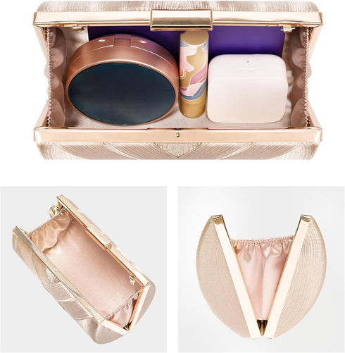 Larcenciel Women's Evening Handbags, Elegant Tassel Satin Clutch Purses, Ladies Chain bags for Wedding Cocktail Prom Party...